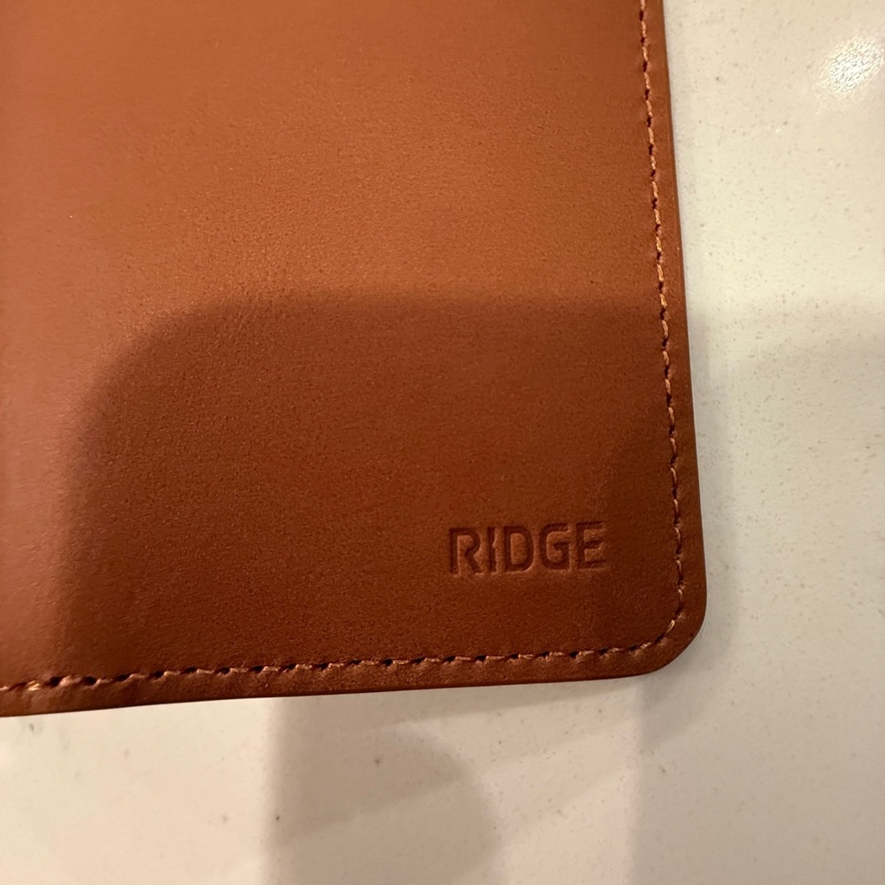 Ridge Bifold Leather Wallet - Tobacco Brown - Picture 4 of 7